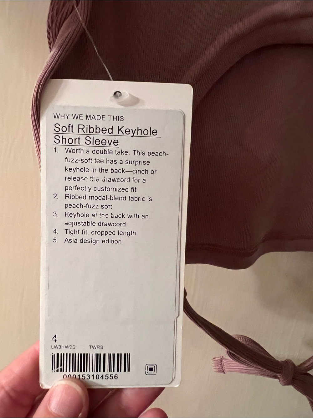 Lululemon Soft Ribbed Keyhole top - Picture 4 of 6